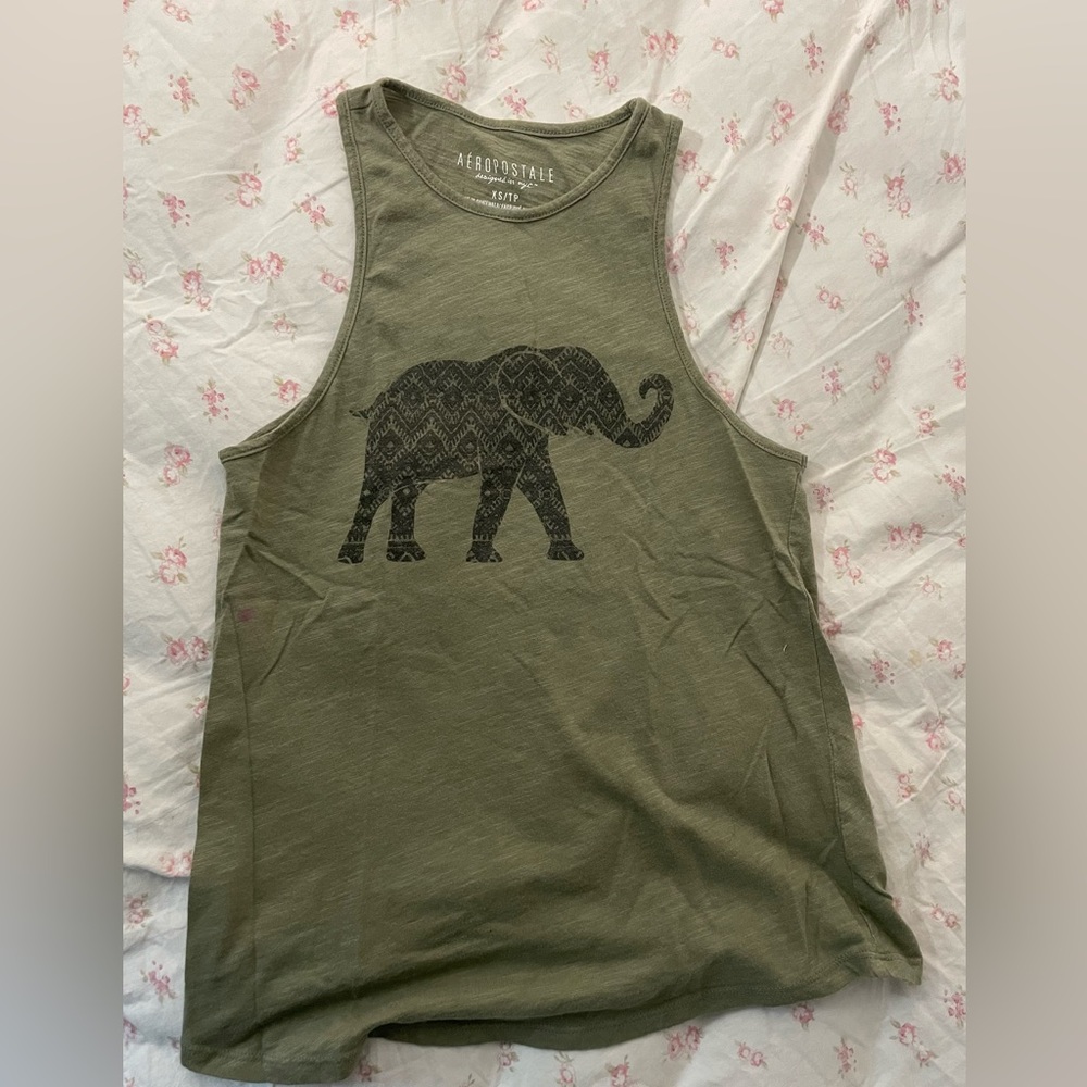 Olive green elephant tank
